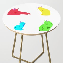 Four cats of season colors Side Table