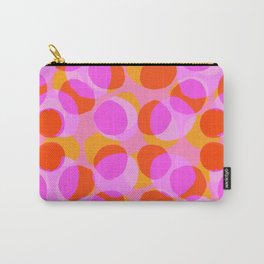 Mid Mod Abstract Hot Pink And Orange Bubbles Carry-All Pouch