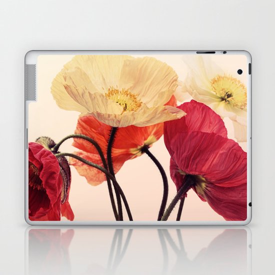 Posing Poppies - bright, vintage toned poppy still life Laptop & iPad Skin