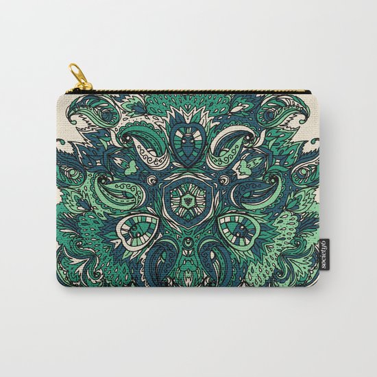 Green Indian Mandala Carry-All Pouch