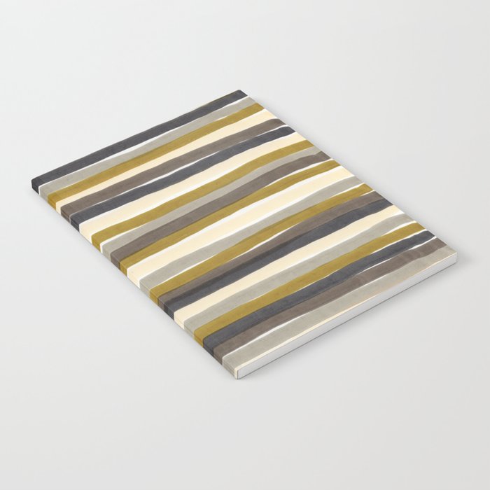 Camouflage colors horizontal striped pattern - brown and green stripes Notebook