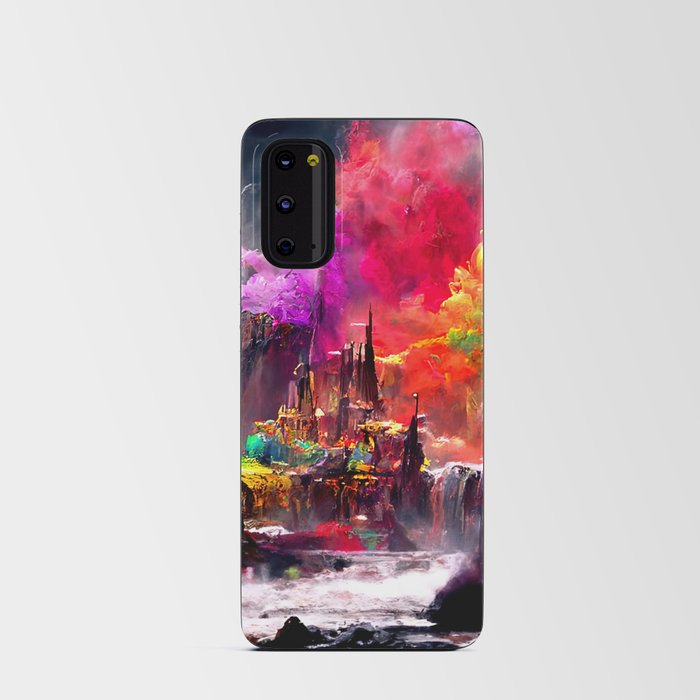 Medieval Town in a Fantasy Colorful World Android Card Case