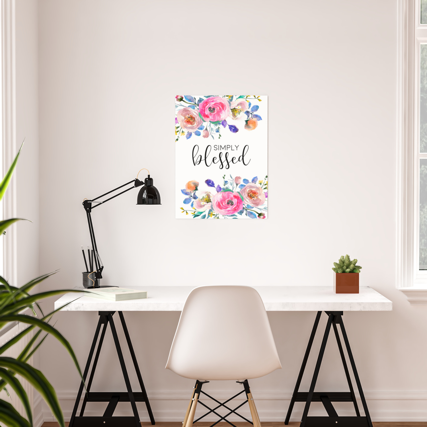 Simply Blessed Gallery Wall Inspirational Quote Printable Wall Art Poster By Printableartsy Society6