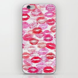 Pink and Red Aesthetic Lipstick Kisses iPhone Skin