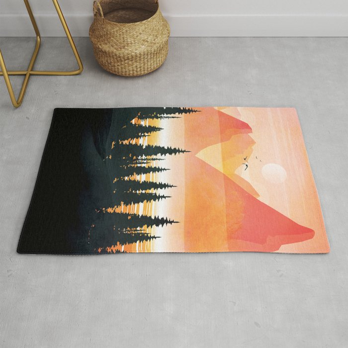 Pine Forest Sunset 1 Rug