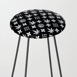 Marijuana tile pattern. Digital Illustration background Counter Stool