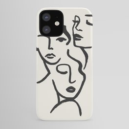 Faces iPhone Case | Digital, Bohemian, Vintage, Retro, Relax, Emotions, Faces, Strokes, Mid Century, Boho 