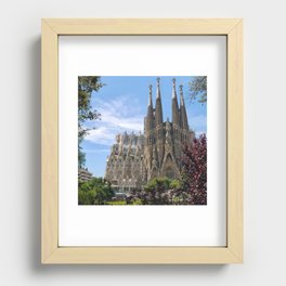 Spain Photography - Beautiful Basilica In Barcelona Recessed Framed Print