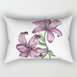 Watercolor Lily Rectangular Pillow