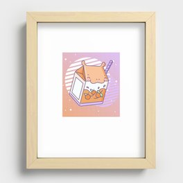 Funny Hippo Peach Milk Kawaii Aesthetic Recessed Framed Print