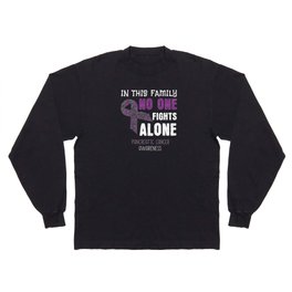 Family No Alone Purple Pancreatic Cancer Awareness Long Sleeve T-shirt