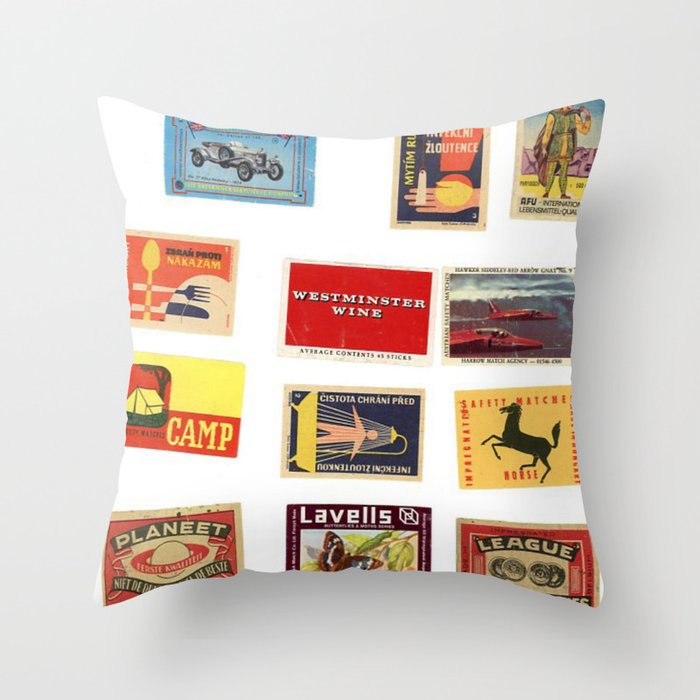 Matchbox art II Throw Pillow