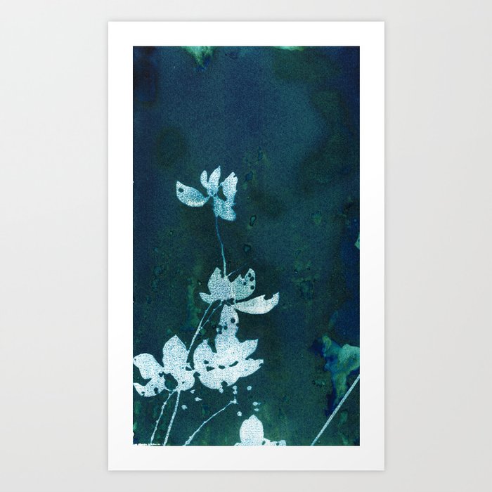 Blue Floral Art Print by Krista McCurdy | Society6