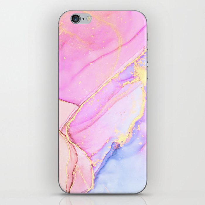 Blush Glamour Alcohol Ink Marble Texture II iPhone Skin