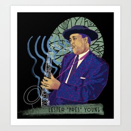 Jazz legend Lester Young Art Print