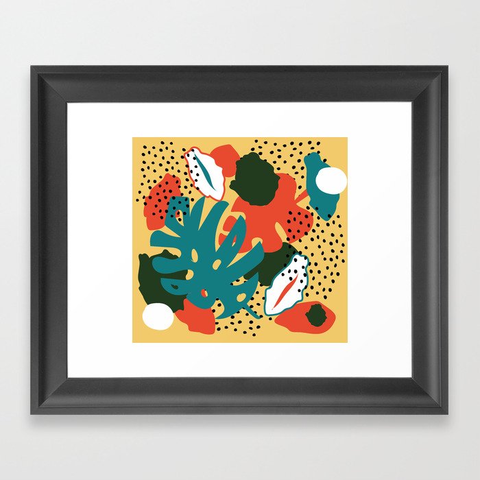 Abstract trendy hipster floral pattern Framed Art Print