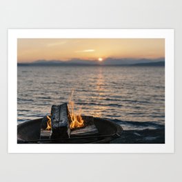 Seaside Serenity Art Print | Moment, Serene, Lake, Flickering, Color, House, Camping, Beach, Authentic, Seaside 
