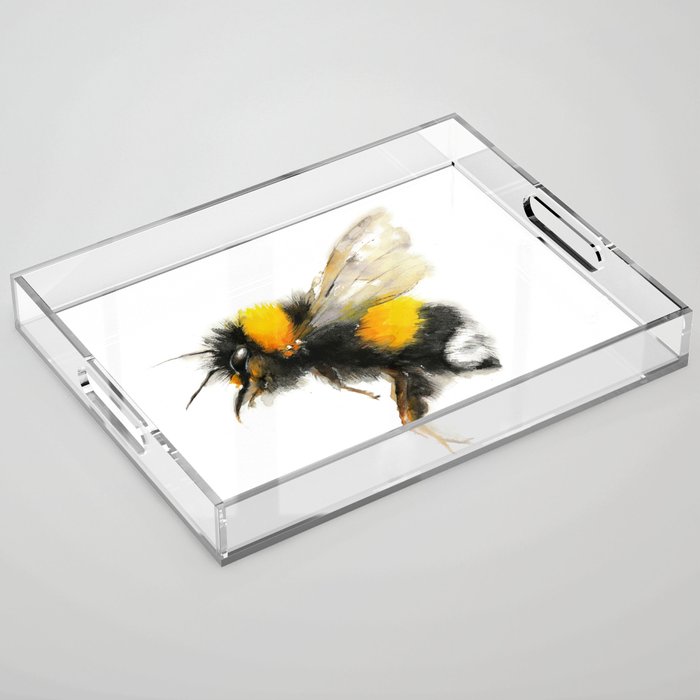 Yellow Bumble Bee Acrylic Tray