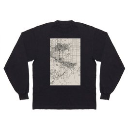 Palmdale, USA - Black and White City Map Long Sleeve T-shirt
