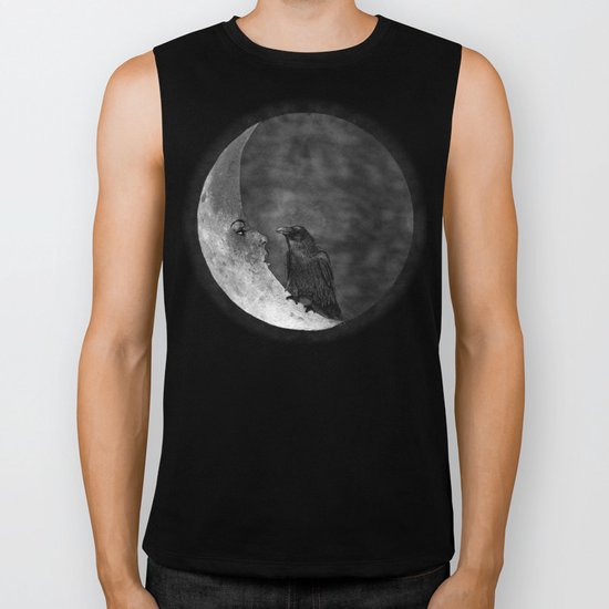 The crow and its moon. Biker Tank