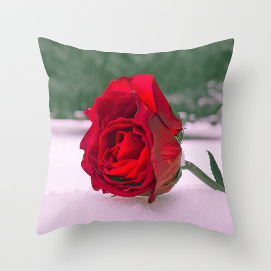 Winter rose Throw Pillow