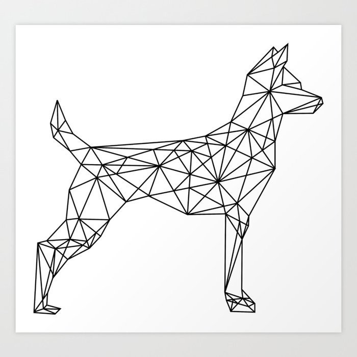 Geometric dog cheap art