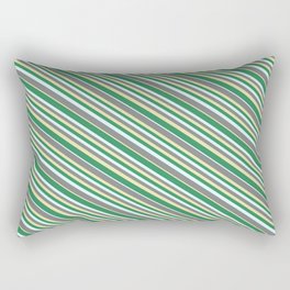 [ Thumbnail: Grey, Pale Goldenrod, Sea Green, and Light Cyan Colored Lines Pattern Rectangular Pillow ]