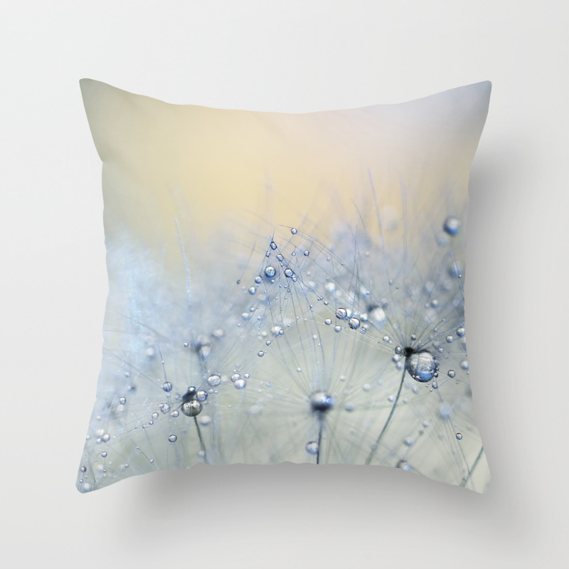 Ice Blue Dandelion Throw Pillow By Ingz Society6