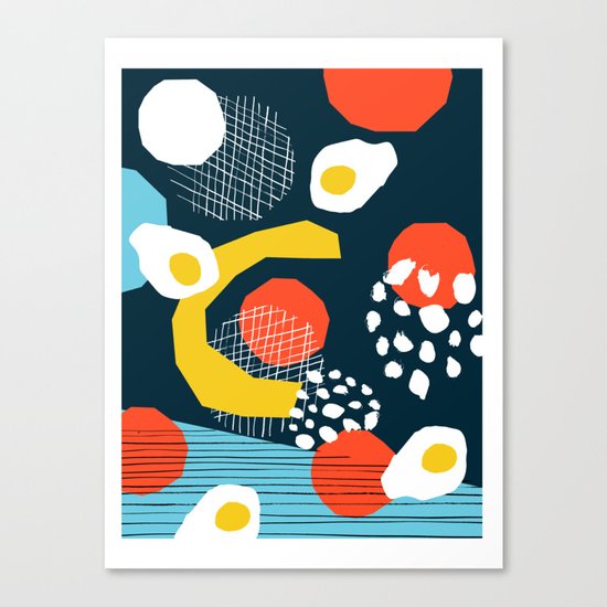 Clutch - vintage memphis style retro throwback 1980s 1980's 80s 80's design illustration pop art Canvas Print