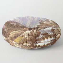 Grizzly Bear in the Rocky Mountains Floor Pillow