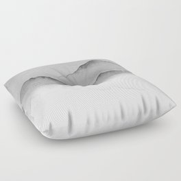 Mountainscape in Black And White Floor Pillow