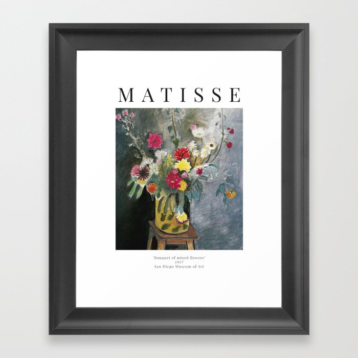 Henri Matisse - Bouquet of mixed flowers - Exhibition Poster Framed Art Print