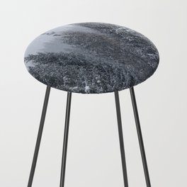 Scottish Highlands Snow Covered Pine Forest  Counter Stool