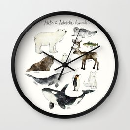 Arctic & Antarctic Animals Wall Clock