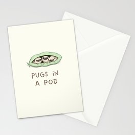 Pugs in a Pod Stationery Card