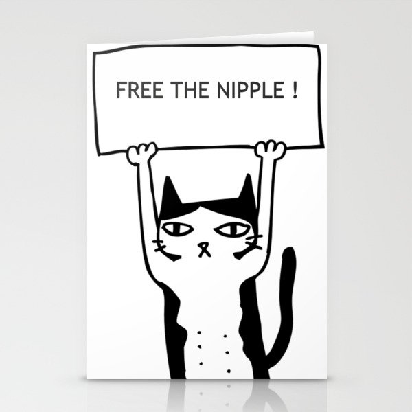Free The Nipple Angry Cat Stationery Cards By Notyouraveragegirl