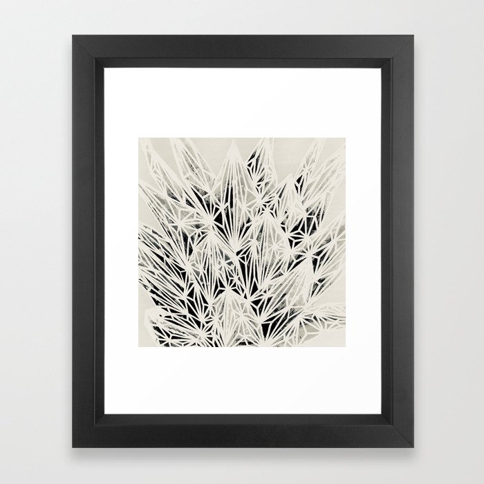 H. Fasciata Succulent Black White Print Framed Art Print