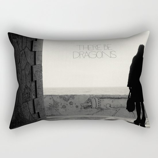 There Be Dragons Rectangular Pillow