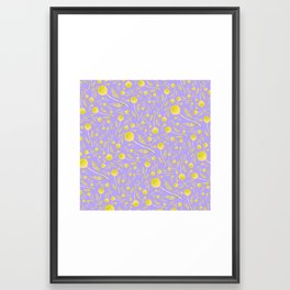 Yellow wildflowers on purple Framed Art Print