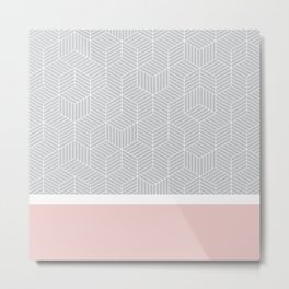 PANAL Metal Print | Abstract, Stripes, Nordic, Geometrical, Pastel, Colorblock, Pink, Minimal, Graphic Design, Vector 