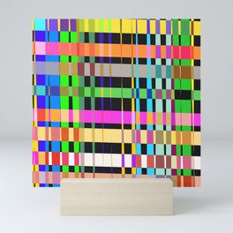 inclined coloured stripes Mini Art Print