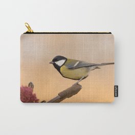 Songbird (Great Tit) on Autumn Day #decor #society6 #buyart Carry-All Pouch | Yellow, Garden, Vintage, Outdoor, Decor, Color, Bird, Animal, Fall, Homedecor 