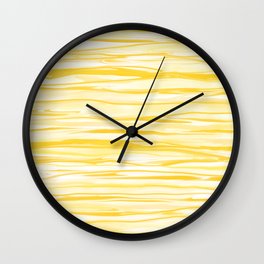 Milk and Honey Yellow Stripes Abstract Wall Clock