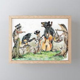 " Bluegrass Gang " wild animal music band Framed Mini Art Print