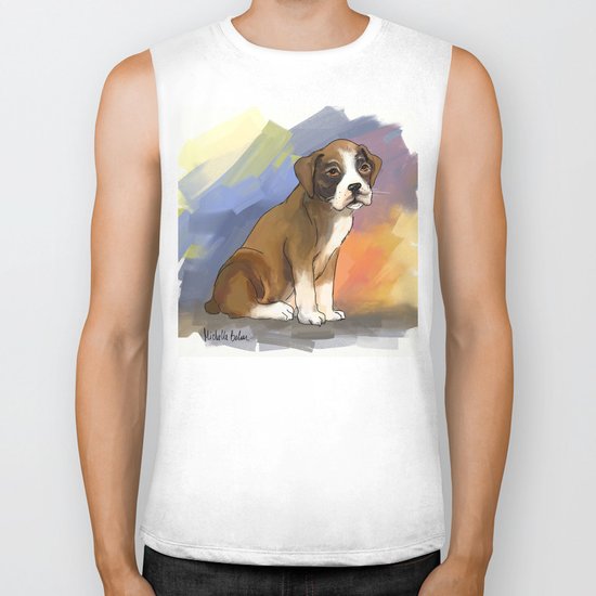 Sitting Boxer Biker Tank