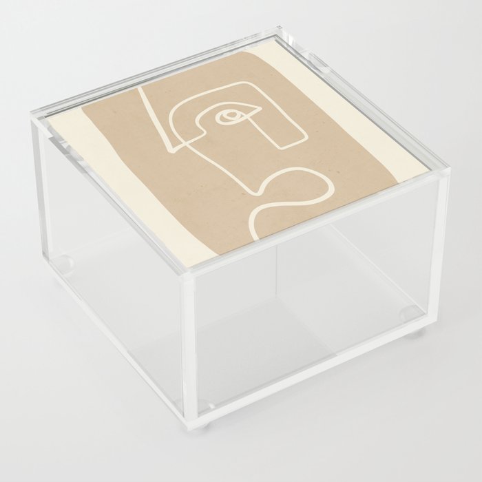 Abstract line art / Face 7 Acrylic Box