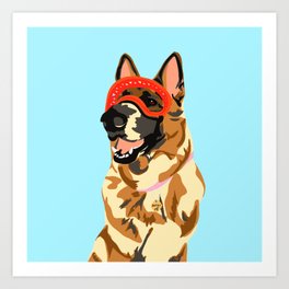 Bambi and her Doggles Art Print