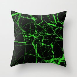 Green Marble - Green, textured, abstract pattern Throw Pillow