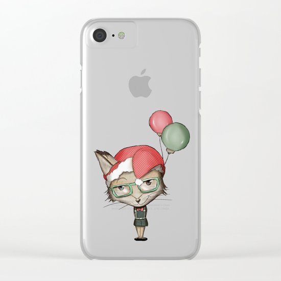 Christmas Fox Clear iPhone Case