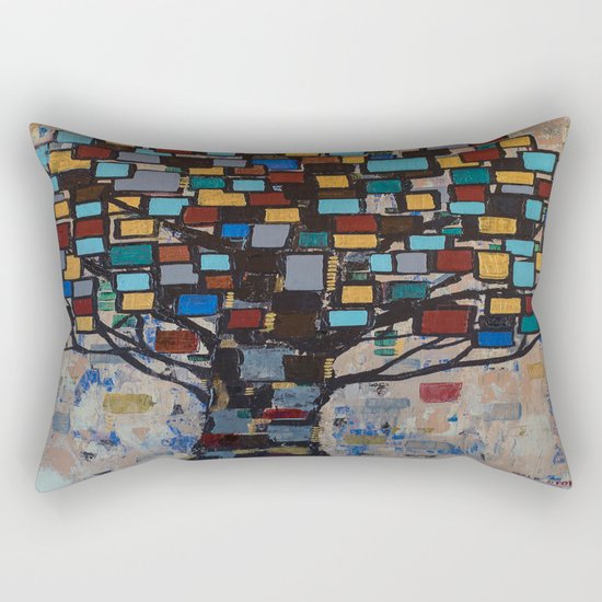 :: Stained Glass Tree :: Rectangular Pillow